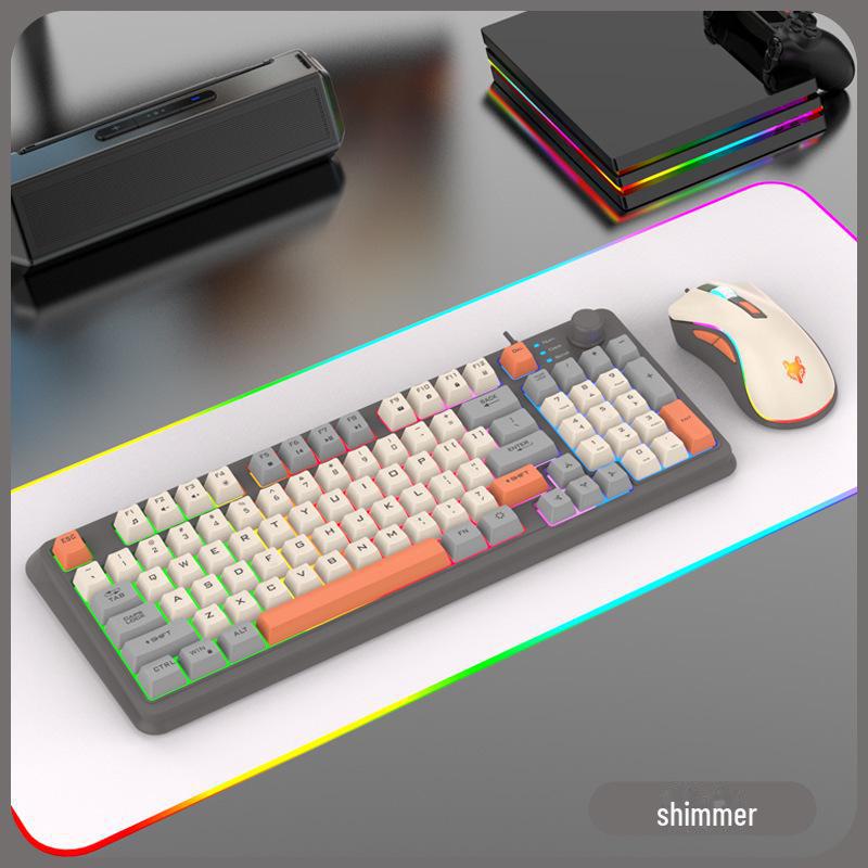 Tastatură cu fir pentru jocuri Xuanyinhu K82: Sensare mecanică cu iluminare din spate în trei culori pentru computere desktop