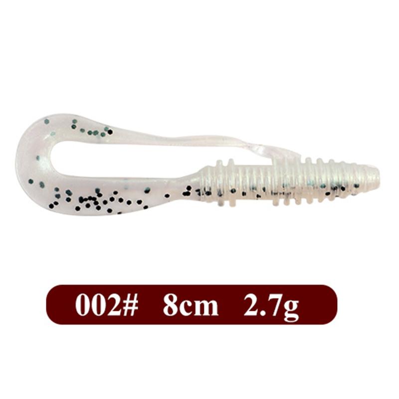 

Приманка с хвостовой нитью FTK, 8 шт., шейкер для приманки, мягкая джиг-головка, подарочные качели, вес 8 см, 2,7 г, рыболовные снасти 002