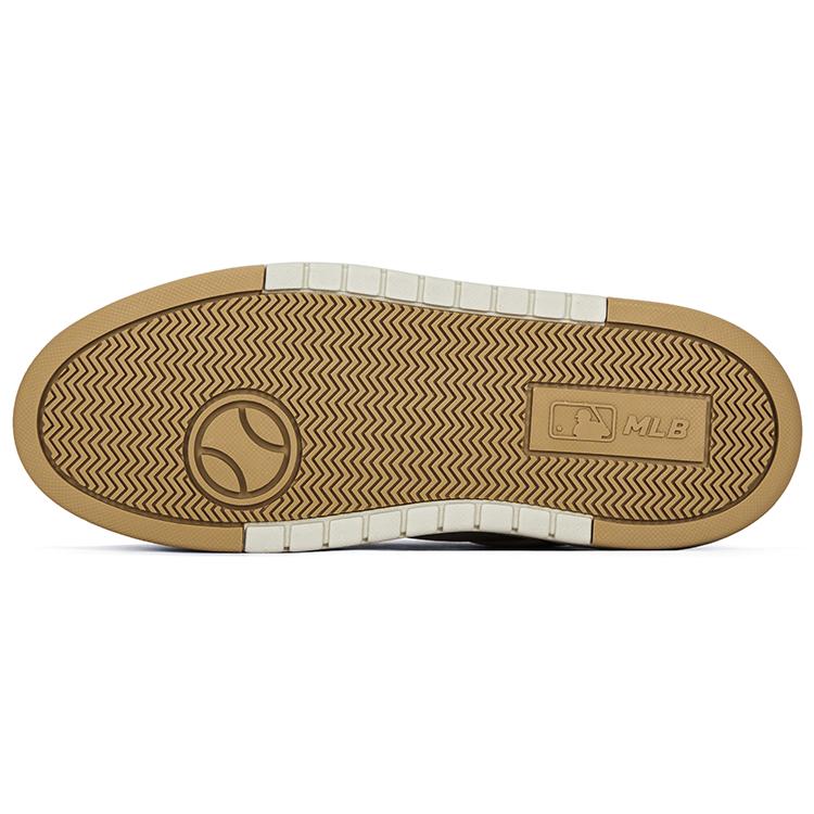 New MLB Chunky Liner Mid Top Skateboard Shoes Unisex Beige Yellow 3ASXLMC4N-43BGS