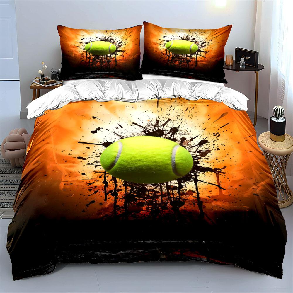 Yellow tennis ball splash. Bedding sets Duvet cover sets Duvet covers Pillowcases(1 * Duvet Cover 2 * Pillowcases, without duvet insert)