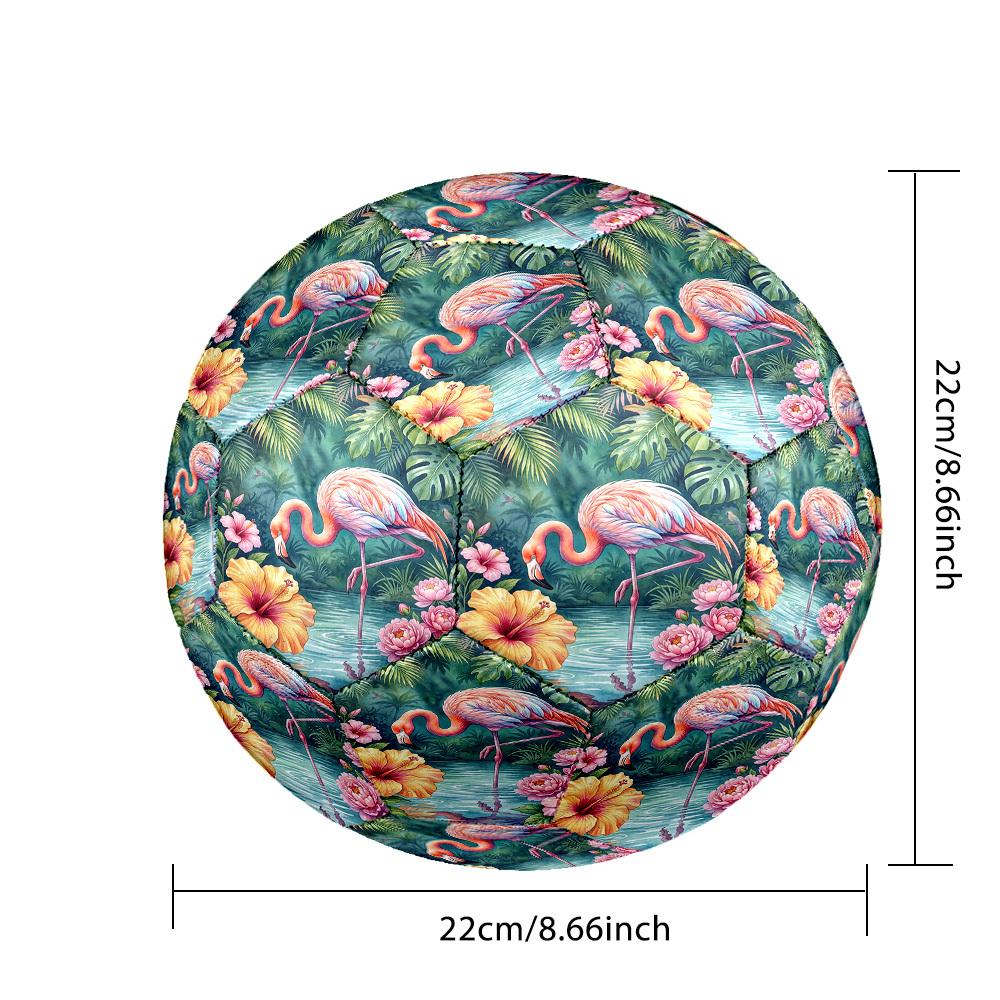 1pc Flamingo Paradise Size 5 Soccer Ball Professional Match Training Football Indoor &Outdoor Sports Ball Training Ball Lightweight Durable Y84