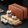 Portable travel tea set Kuaike cup Outdoor ceramic Kung Fu tea cup Full set of gift boxes Company business gifts