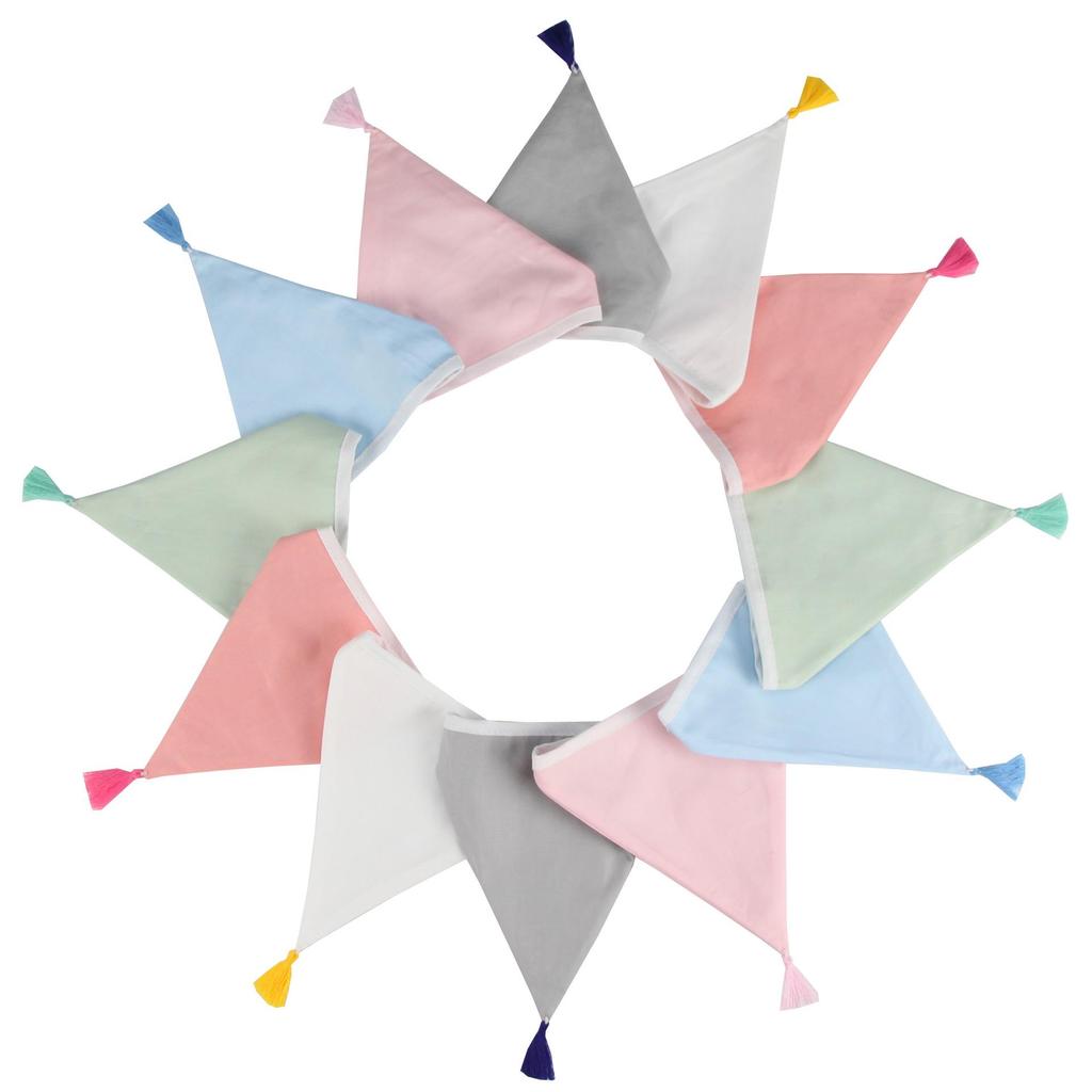 Nordic Cotton Tassel Triangle Bunting for Weddings, Photos, and Kindergartens
