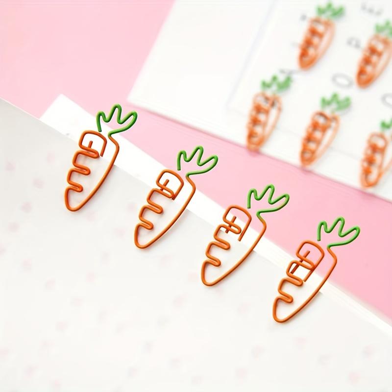 10/20pcs Cute carrot-shaped paper clips - Pastel orange & green, for office Decorations,Party Favors, Bulletin Boards