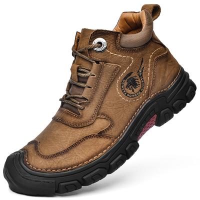 Fashion Winter Wear-resistant Mountaineering Boots Plush Warm High Quality Leather Outdoor Waterproof Boots for Work  Walking Snow Boots