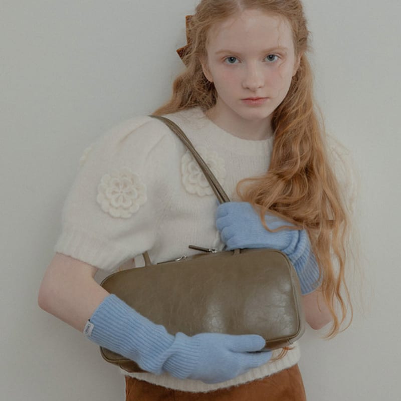 Mellotory 100% Cashmere Lip Line Gloves (sky Blue)