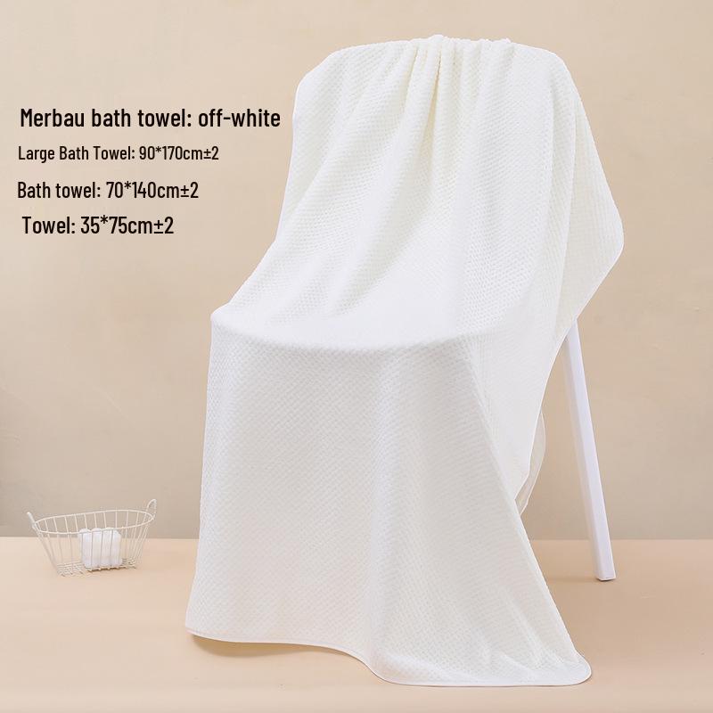 Coral Fleece Quick-Dry Large Bath Towel: Absorbent, Thickened Pineapple Grid Design for Beach, Swimming, or Beauty Salon.