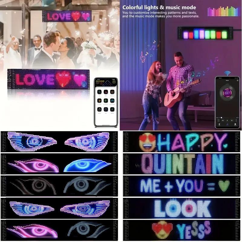 Lumină Ochi de Diavol pentru Mașini 12x59.5CM Ochi LED pentru Parbrizul Mașinii Afișaj LED Lumină Semnalizare Derulabilă pentru Parbrizul Mașinii Camion