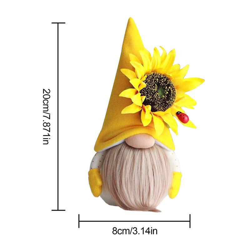 

Bee Festival Gnome Doll: Cute Sunflower Goblin in Autumn Colors Ornament Default жёлтый
