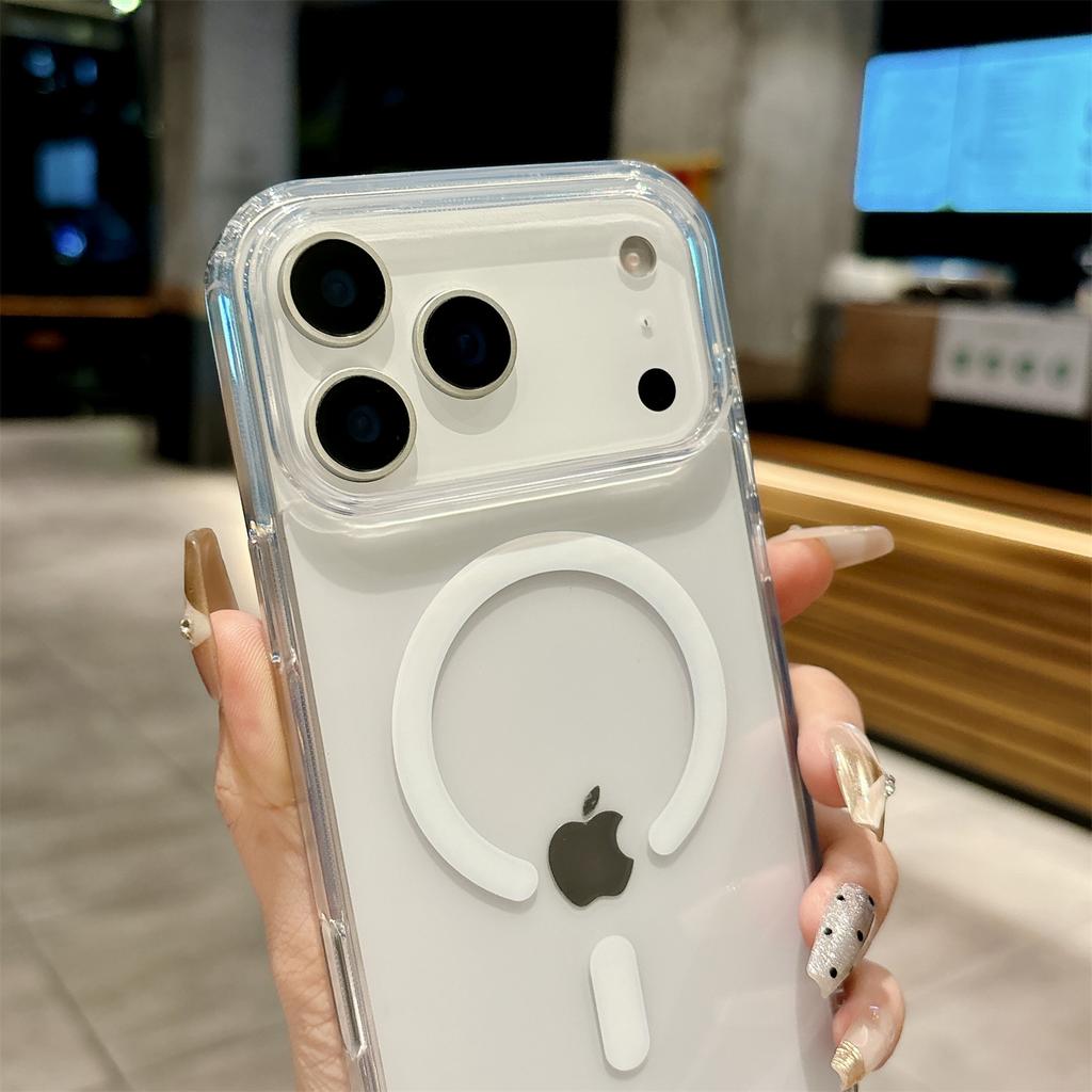 Transparent Cover Magsafe Wireless Charge Phone Case For For Iphone 17 Pro 17 ProMax 17 Air Mini Magnetic PC Clear case