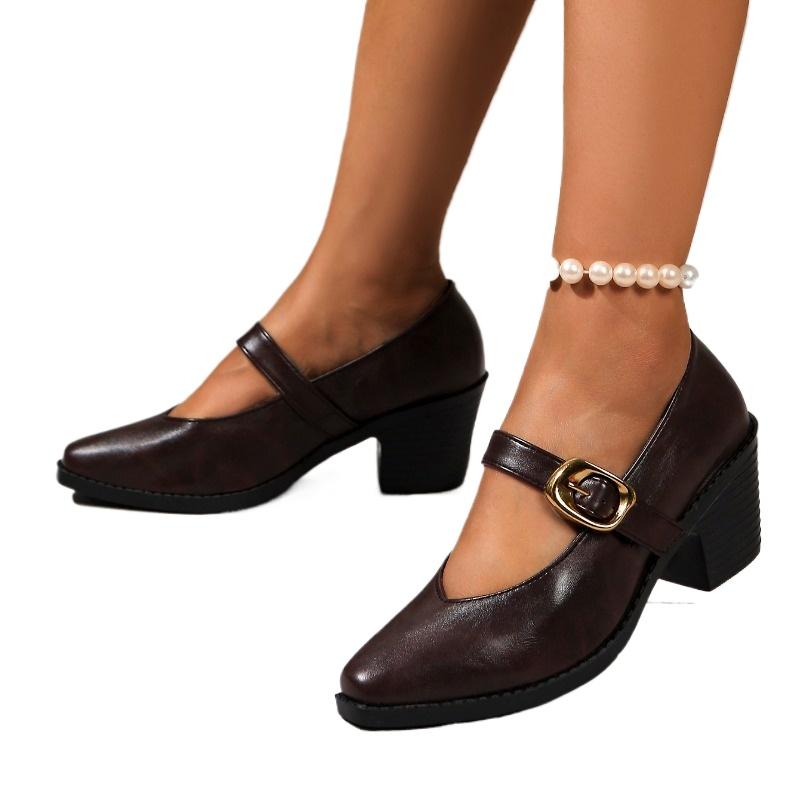 Fashion Ladies Shoes 2025 Brand Buckle Strap Women's High Heels Fashion Shallow Office and Career New Plus Size Best Seller Heels Women