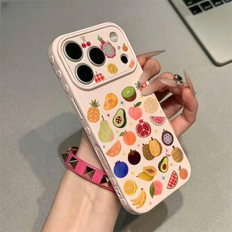 Colorful Fruit Print iPhone 18/17 Heart Side Drop-Proof Case