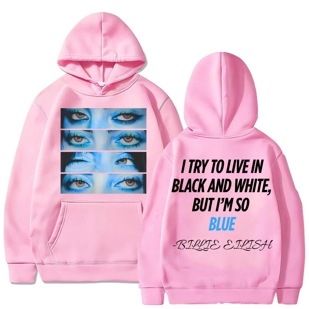 Modré oči mě zasáhly silně a jemně Mikina Móda Harajuku Hip Hop Pánské Sportovní oblečení Oversized Fleece Vintage Harajuku Mikina Dárek