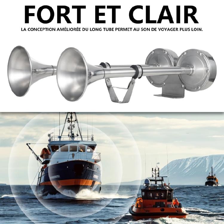 Ocean Going Ship Trumpet System Rust Resistant Marine Horn Clear 125dB for Professional Mariners