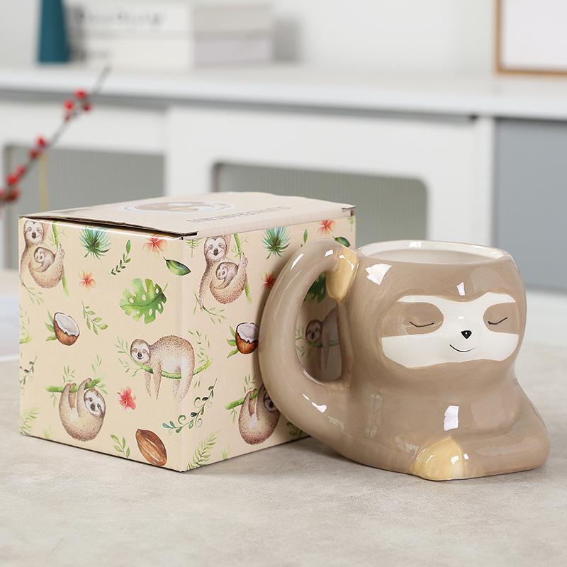 Baiyun Earth Mug Sloth Ceramic Cup Elk Couple Water Cup Personalized Coffee Milk Cup Animal