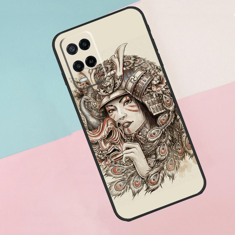 Anime Mädchen Samurai Für Oppo A16 A76 A96 A15 A80 A60 A40 A94 A54 A98 A78 A18 A38 A58 A17 A77 A74 A57S Handyhülle
