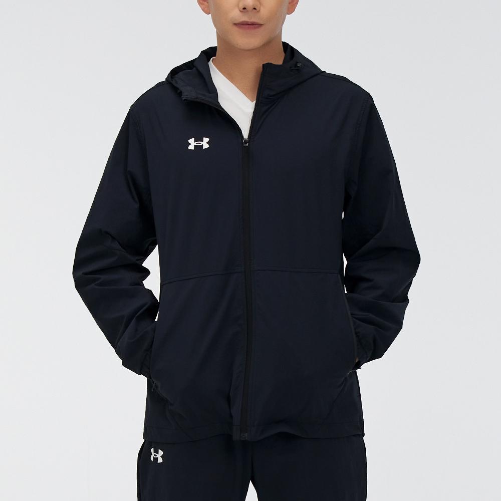 Under Armour Logo Print Long Sleeve Jacket And Mid Waist Long Pants Casual Sports Set Men Sets Black 21600411-001+21600709-001