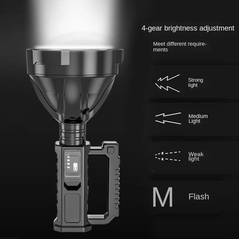 High Power LED Flashlight Powerful XHP70 Torch Waterproof Fishing Lantern USB Rechargeable Spotlight Searchlight Camping Lamp
