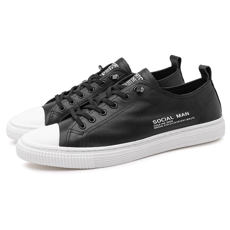 Men's board shoes 2021 new summer versatile trend casual shoes breathable leather white shoes trendy shoes