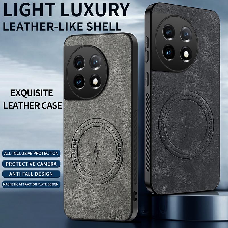 For OnePlus Ace 2/OnePlus Ace 2V Case Simple Stylish Magnetic Suction Luxury Leather Skin-friendly Anti-drop Cover For 1+ Ace2V