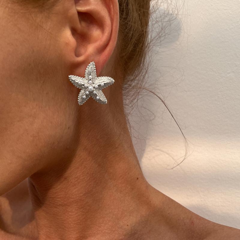 Trendy Gold Color Simulated Starfish Ear Studs Earrings For Women Exquisite Small Star Earring Summer Beach Daily Jewelry