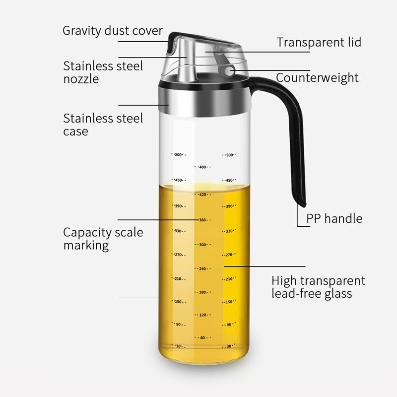 Cooking Seasoning Bottle Dispenser Sauce Bottle Glass Storage Bottles For Spice Glass Oil Spray Vinegar Creative Kitchen Tools