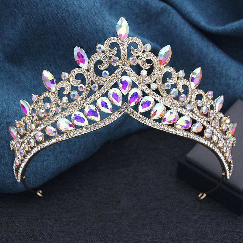 Elegant Baroque Bridal Tiaras Crown for Women Bride Headbands Queen Princess Diadems Wedding Hair Jewelry Accessories