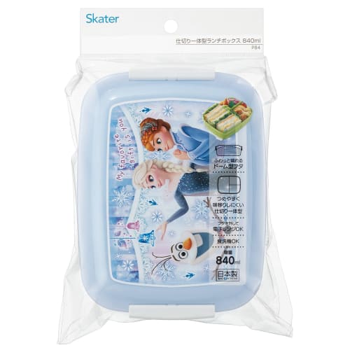 Skater Kids Lunch Box kopulovitý tvar s integrovanými přepážkami 840 ml Frozen Disney Made in Japan P84