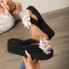 Fashion Flower Women Platform Slippers Casual Clip Toe Slides Shoes Summer New 2025 Trend Designer Cozy Woman Sandals