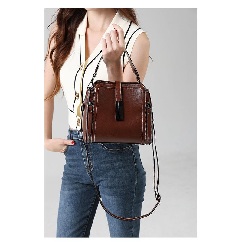 Women's Shoulder Bag Genuine Leather Zipper Purse Luxury Cowhide Crossbody Bags Female Handbag Hobos Messenger Tote Bag