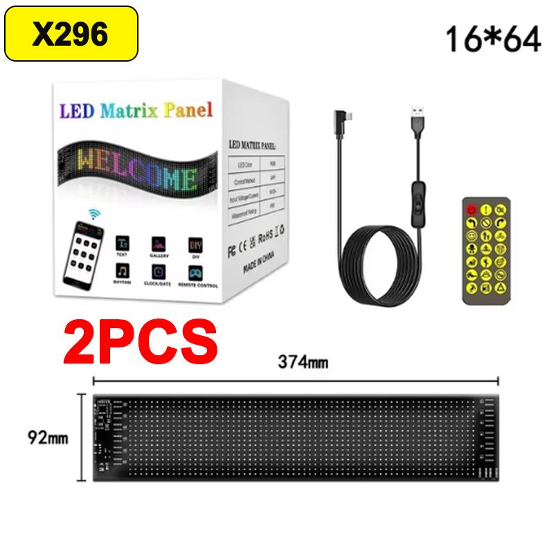 Dynamic Devil's Eye Truck Windshield Scrolling Advertising LED Car Sign RGB DIY App Control LED Panel Flexible Display Light