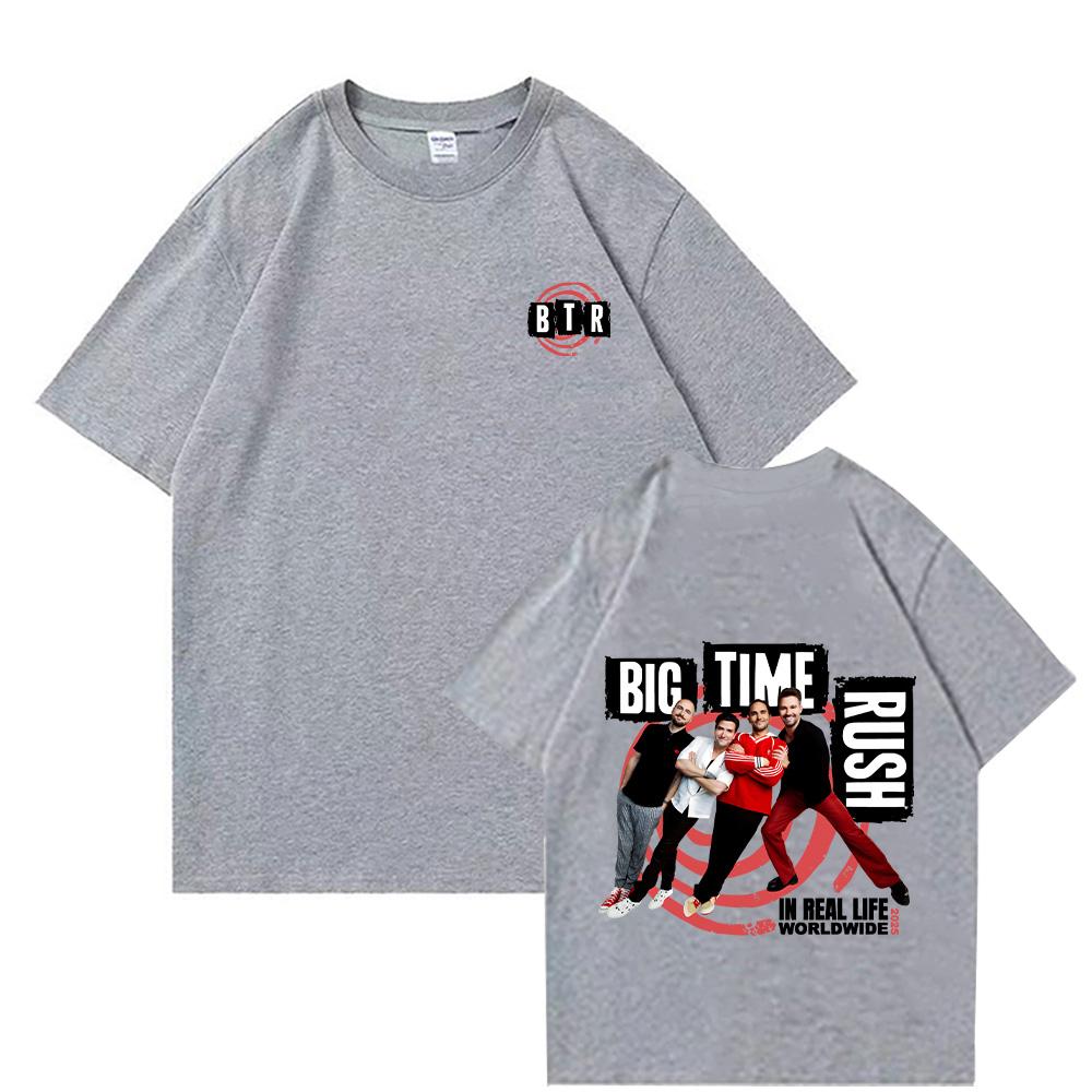 BTR IN REAL LIFE WORLDWIDE 2026 TOUR TEE Rock Band Big Time Rush Tshirts Loose Casual Men Women T-shirt Graphic Print Clothing