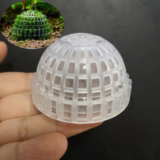 Moss Hemisphere Colonization Ball Aquarium Shrimp Fish Tank Moss Balls Holder Freshwater Live Plants Shaping Ball with Filter Stone