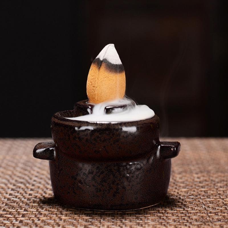 62KD Waterfall Incense for Burner Ceramic Backflow Incense Holder Fountain Backflow Incense Cones for Home Office Decor Gifts