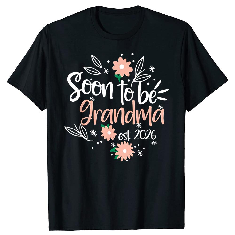

Funny Soon To Be Grandma Est 2026 Pregnancy Announcement T-shirts Men Casual Tshirt 100% Cotton Loose Oversized T Shirt Summe... S разноцветный