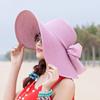 Summer Women Big Brim Straw Bow Hat Sun Fashion Wide Brim Floppy Panama Cap Outdoor Foldable Uv Protect Travel Femme Beach Hats