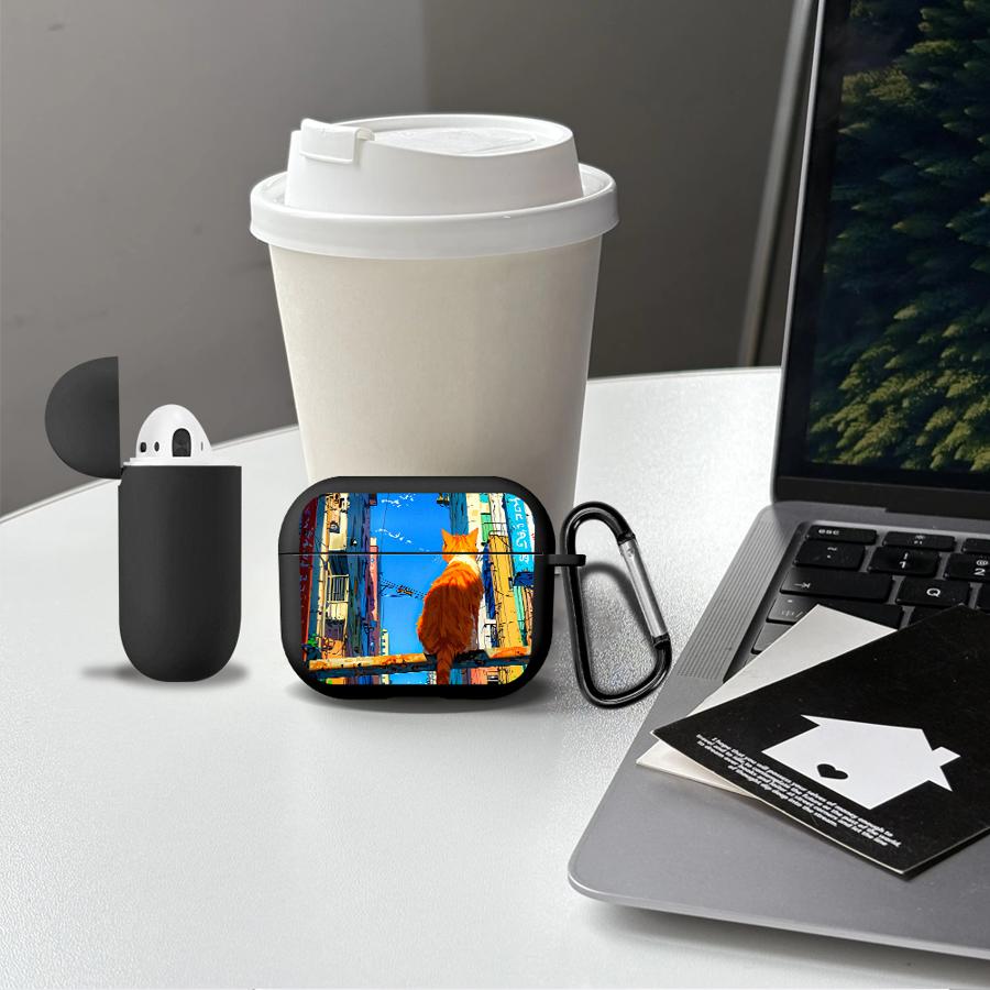 Earphone Cases Cover Case For Airpods Pro 1 Pro3 3 2 4 Pro2 Anime Illustration Cat
