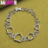 925 Sterling Silver Full Heart Bracelet Jewelry