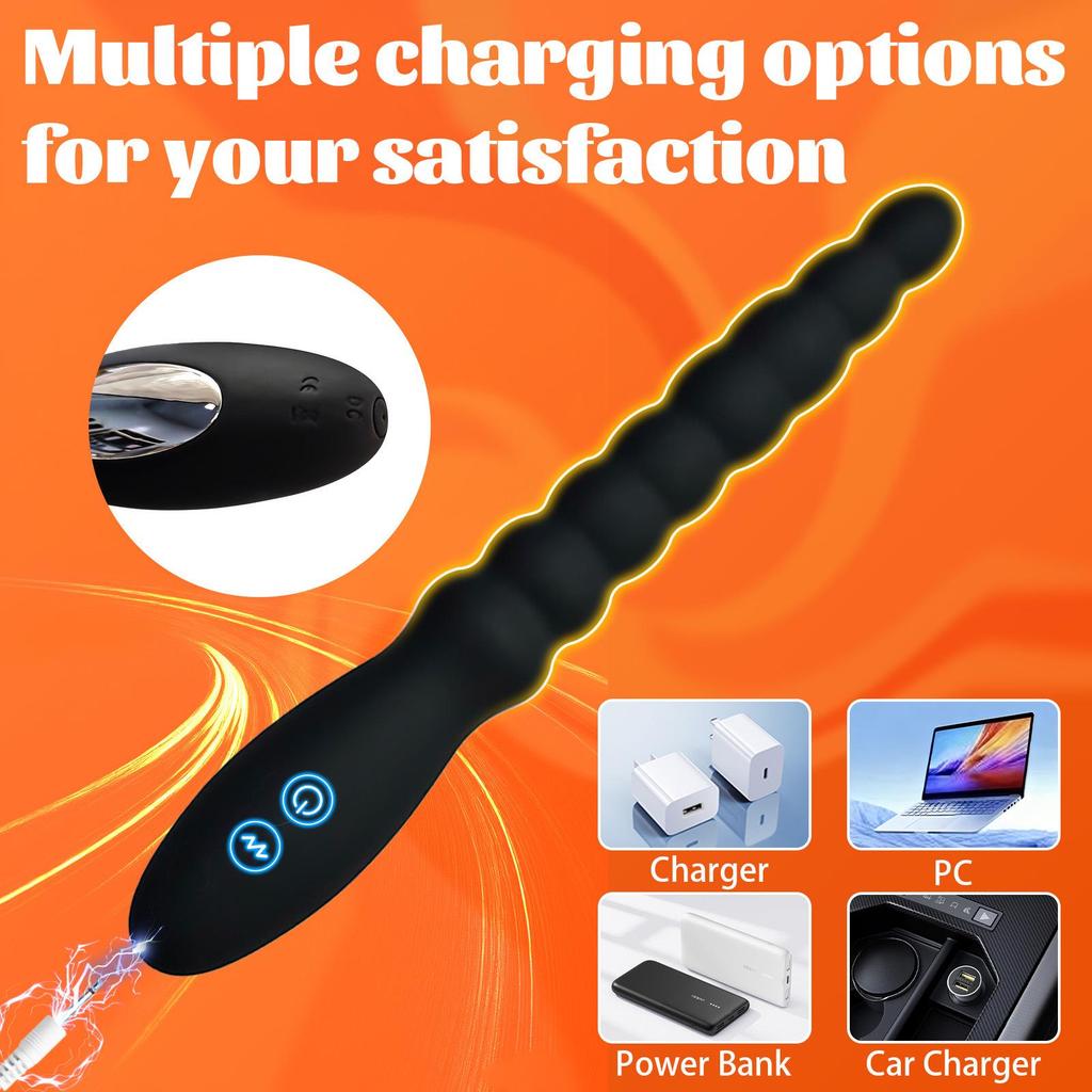 Silicone Bead Butt Plug & Anal Vibrator for Men and Women