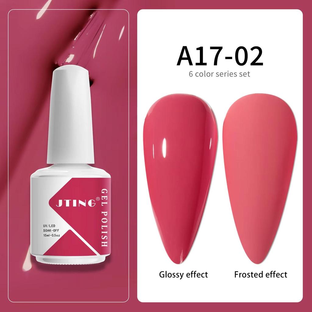 JTING Nails Salon Professional Products Nail Polish Bottle Uv Led  Gel Nail Polish 15ml 6 Colors OEM Private Label
