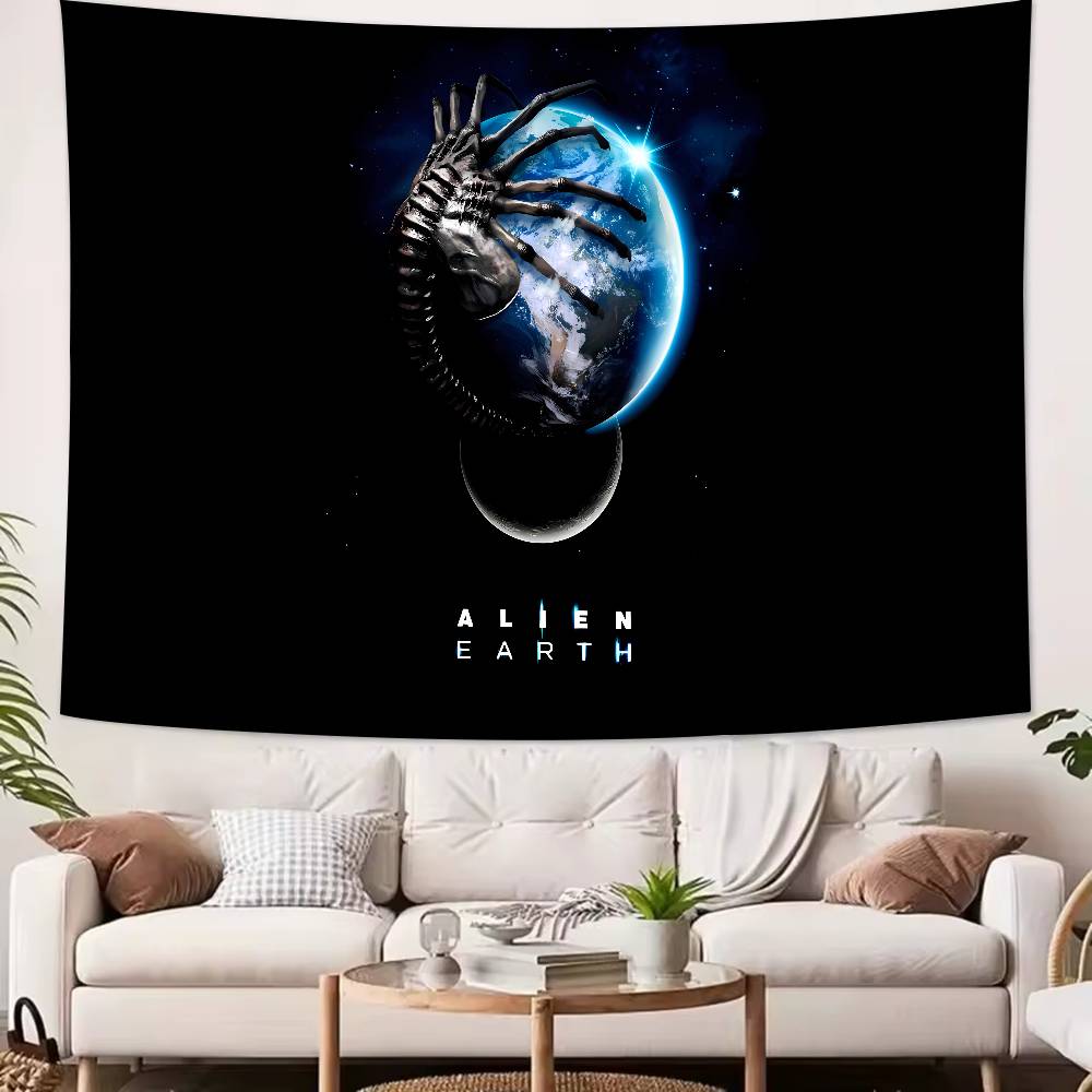 Science Fiction Horror Movie Alien Tapestry Decoration Bedroom Dormitory Background Cloth Holiday Home Living Room Club Tapestry