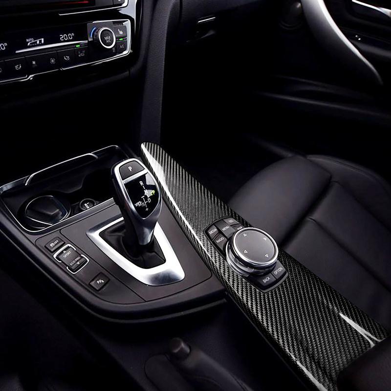 For BMW 3 4 Series F30 2013-18 3GT F34 14-18 F33 F34 F36 14-18 Carbon Fiber Gear Shift Multimedia Panel Car Interior Accessories