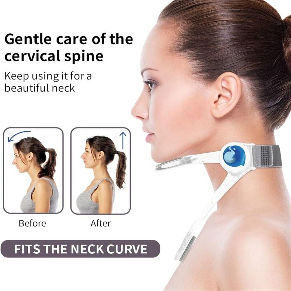 Adjustable Neck Brace Foldable TPU Cervical Collar Neck Correction Cervical Spine Relief Neck Traction Device Office and Home