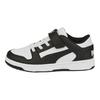Puma Rebound Layup Lo Velcro Durable Anti-Kick Low-Top Skate Shoes Kids Sneakers Black White 370492-16