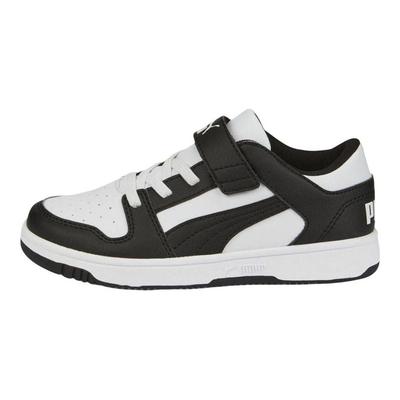 Rebote Bandeja Lo Velcro Duradero Anti-Patada Zapatillas de Skate Low-Top Niños Zapatillas Negro Blanco 370492-16