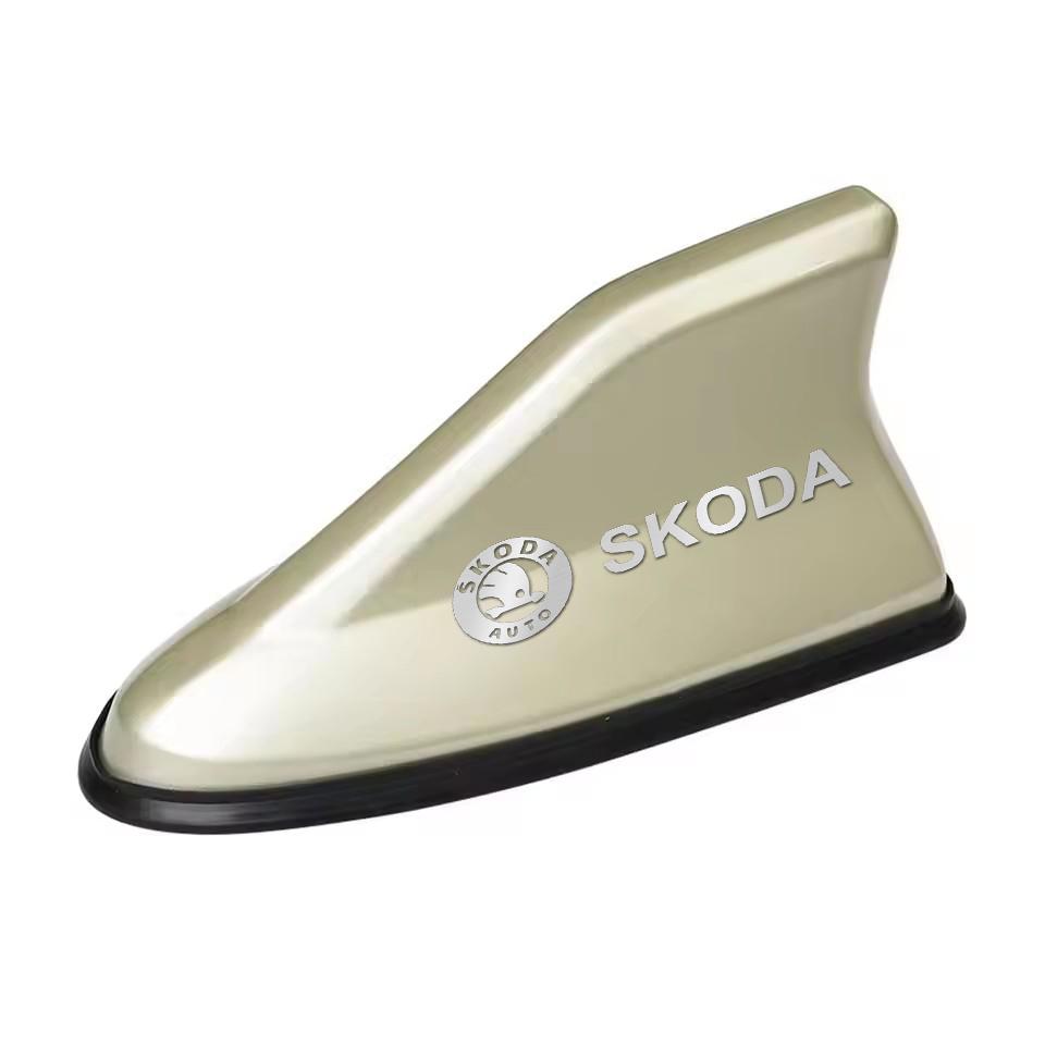 XOWS7 For Skoda Octavia Kodiaq Fabia Rapid 3 Karoq Superb VRS Universal Car Logo Roof Shark Shape Fin Antenna Radio Signal Aerial