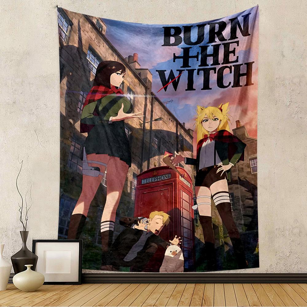 Burn the Witch Tapestry Wall Hanging, Anime Film Poster, Wall Decor for Bedroom Living Room Dorm