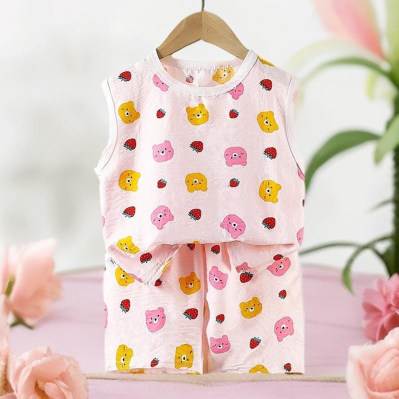 2tlg./Set Kind Unisex Entzückendes Kurzarm T-Shirt + Shorts Set Elastisch Kinder Lässig Sommerkleidung Bequemer Baby Mädchen Jungen Pyjama