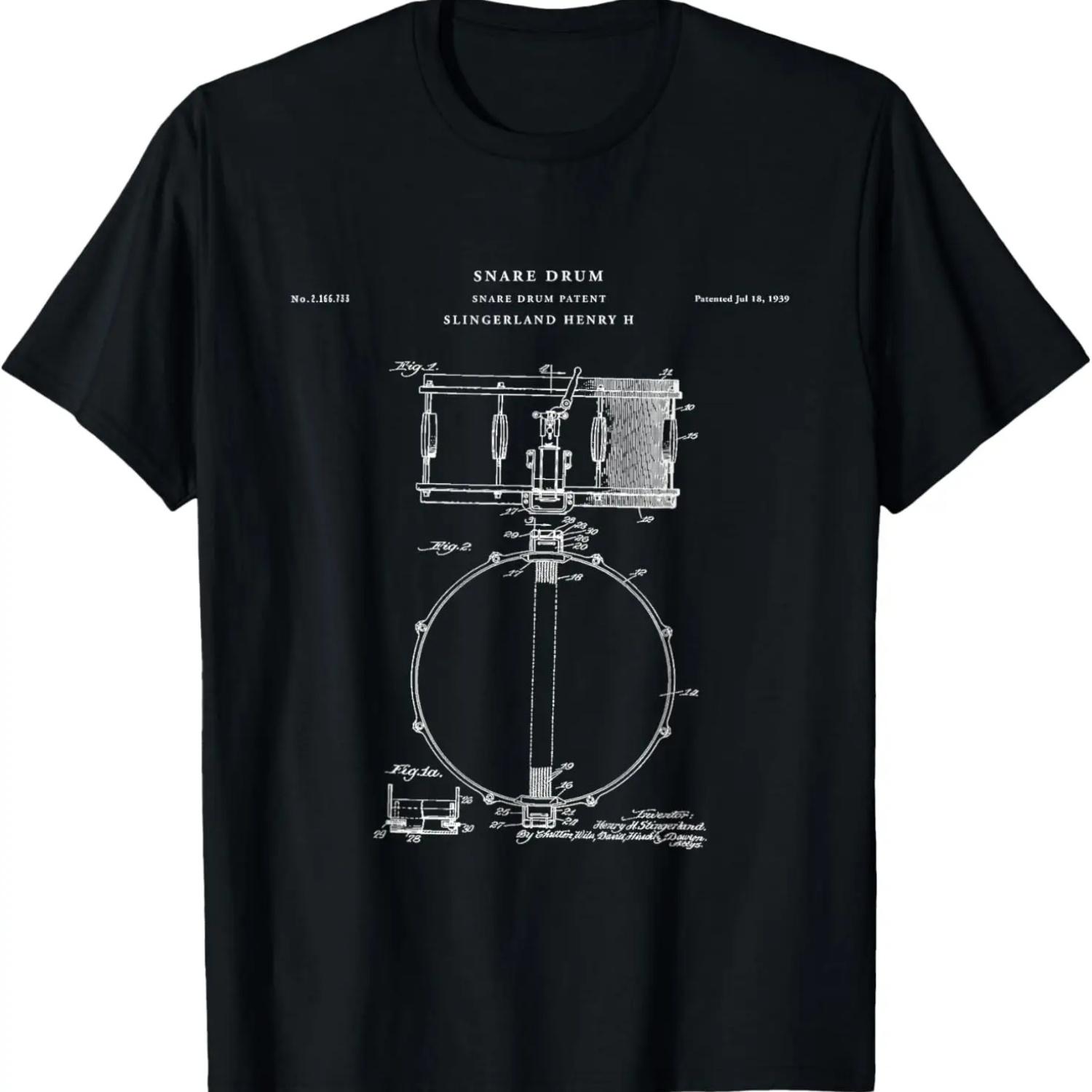 Snare Drum Patent - Drum T-Shirt S чёрный