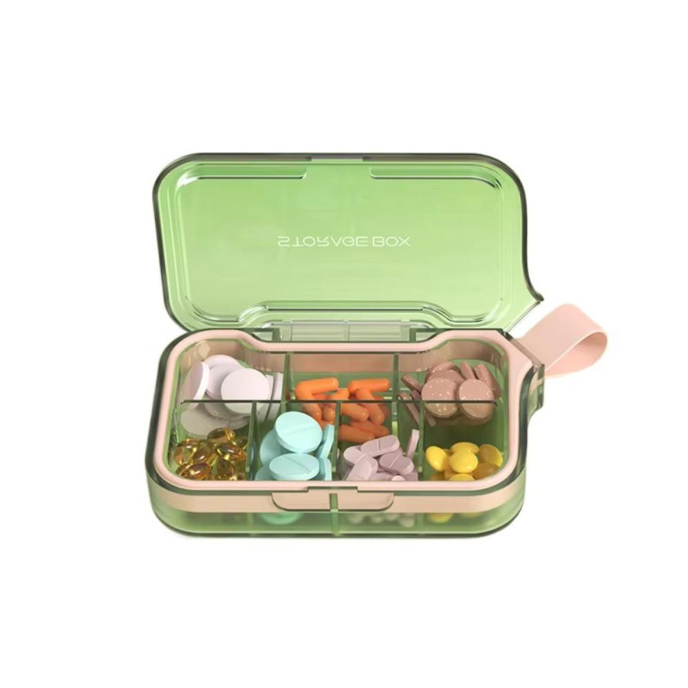 4/7 Grids Portable Pill Box Damp-Proof Food-Grade Sealed Pill Dispenser Large Capacity with Handle Travel Medicine Case